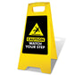 Yellow A - Frame - Caution Watch Your Step Black - New Signs