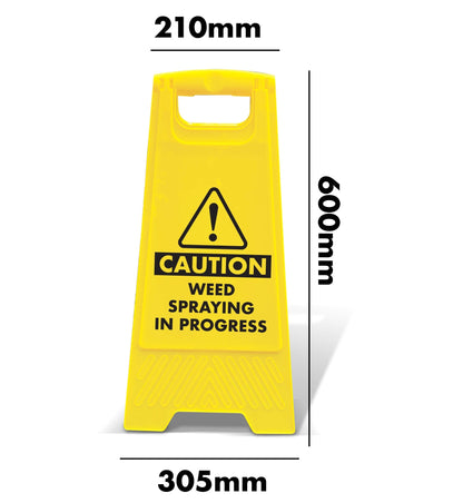 Yellow A - Frame - Caution Weed Spraying In Progress - New Signs