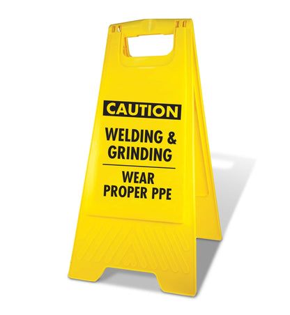 Yellow A - Frame - Caution Welding & Grinding - New Signs