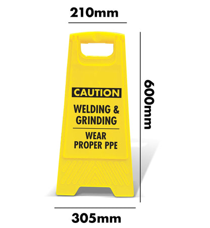 Yellow A - Frame - Caution Welding & Grinding - New Signs