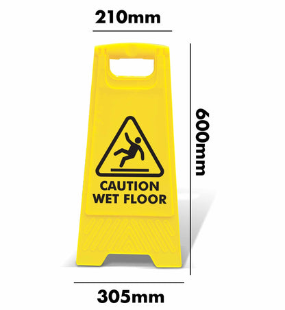 Yellow A - Frame - Caution Wet Floor Black - New Signs