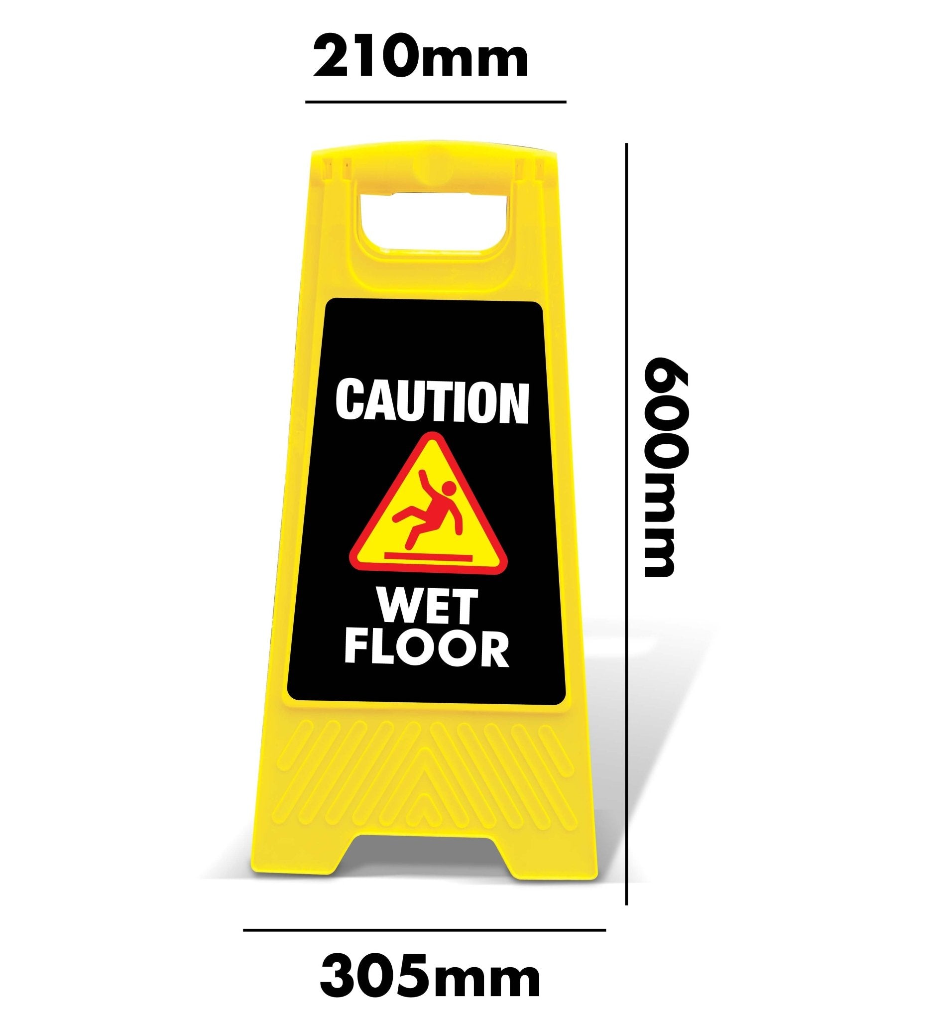 Yellow A - Frame - Caution Wet Floor - Black - New Signs
