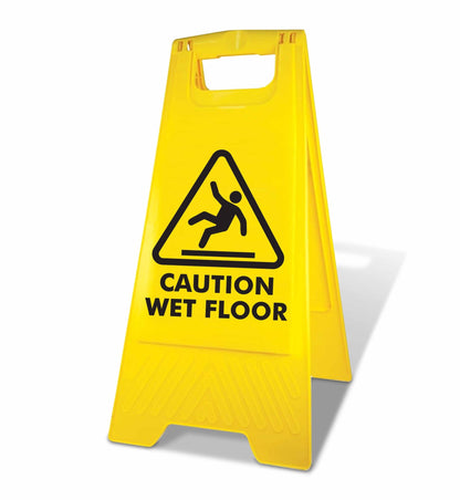 Yellow A - Frame - Caution Wet Floor Black - New Signs
