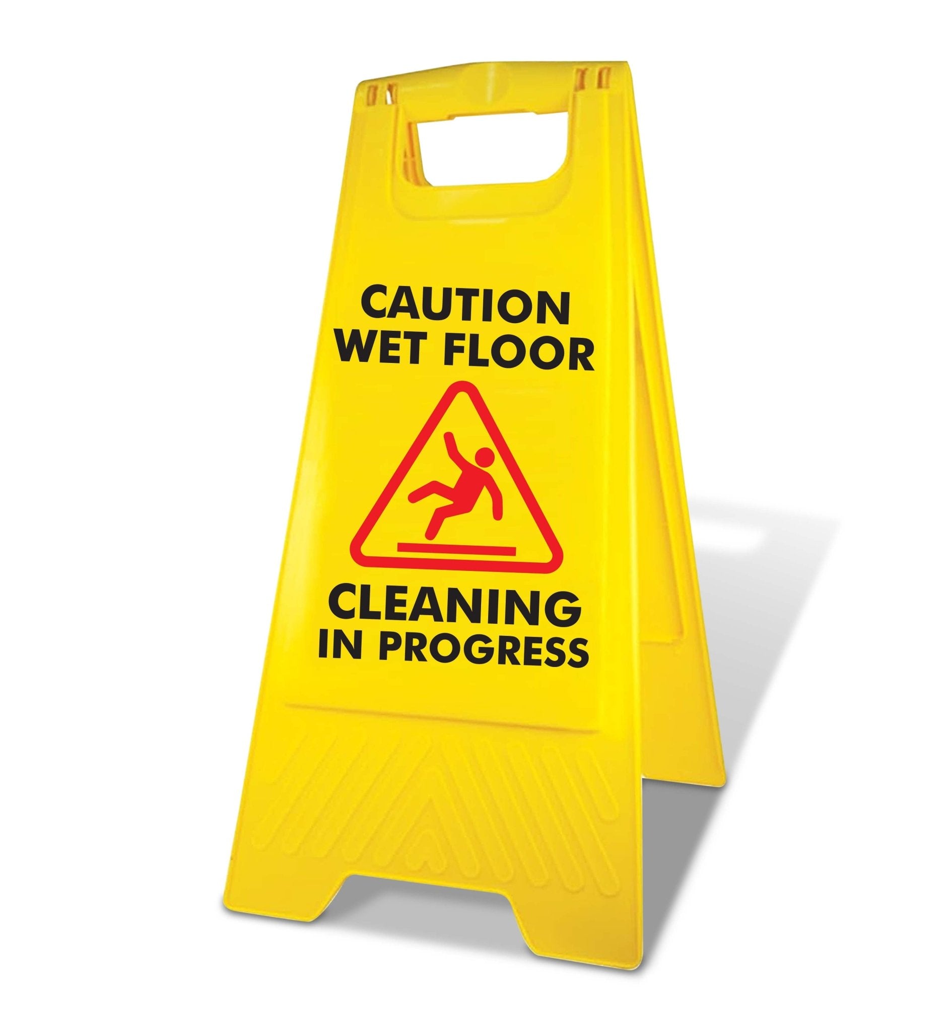 Yellow A - Frame - Caution Wet Floor - Cleaning In Progress - New Signs