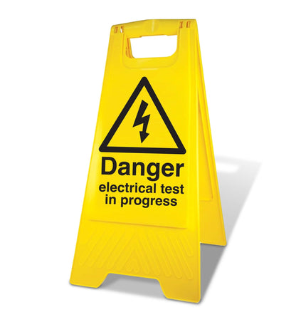 Yellow A - Frame - Danger Electrical Test In Progress - New Signs