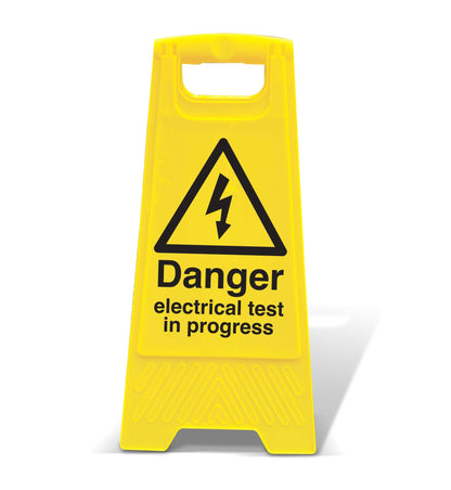 Yellow A - Frame - Danger Electrical Test In Progress - New Signs