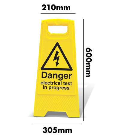 Yellow A - Frame - Danger Electrical Test In Progress - New Signs
