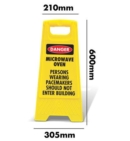 Yellow A - Frame - Danger Microwave Oven - New Signs