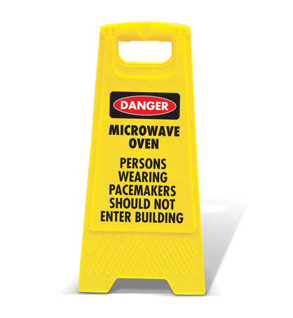 Yellow A - Frame - Danger Microwave Oven - New Signs