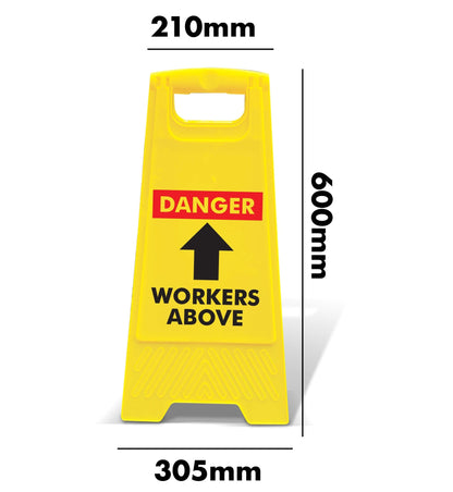Yellow A - Frame - Danger Workers Above - New Signs