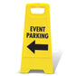 Yellow A - Frame - Event Parking Left Arrow - New Signs
