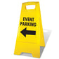 Yellow A - Frame - Event Parking Left Arrow - New Signs