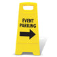 Yellow A - Frame - Event Parking Right Arrow - New Signs