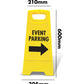 Yellow A - Frame - Event Parking Right Arrow - New Signs