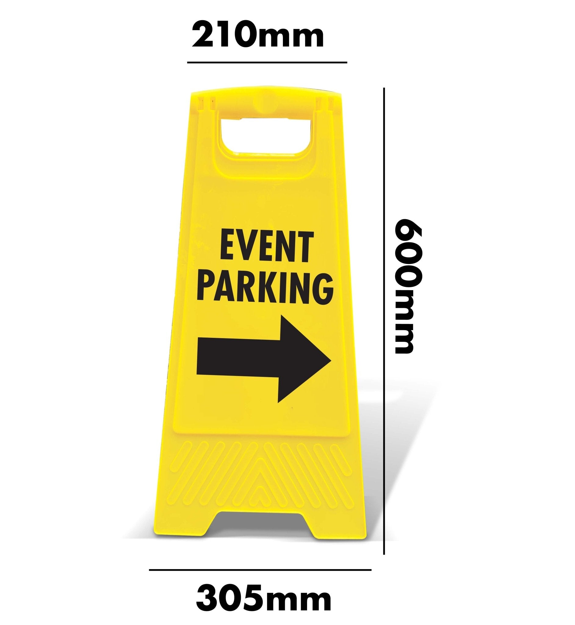 Yellow A - Frame - Event Parking Right Arrow - New Signs