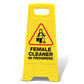 Yellow A - Frame - Female Cleaner In Progress - New Signs