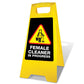 Yellow A - Frame - Female Cleaner In Progress Black - New Signs