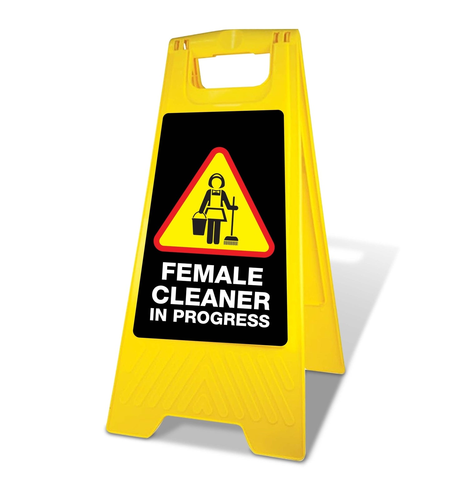 Yellow A - Frame - Female Cleaner In Progress Black - New Signs