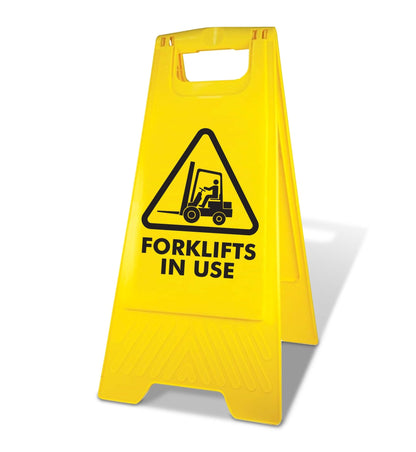 Yellow A - Frame - Forklifts In Use - New Signs