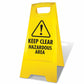 Yellow A - Frame - Keep Clear Hazardous Area - New Signs