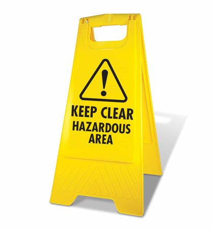 Yellow A - Frame - Keep Clear Hazardous Area - New Signs