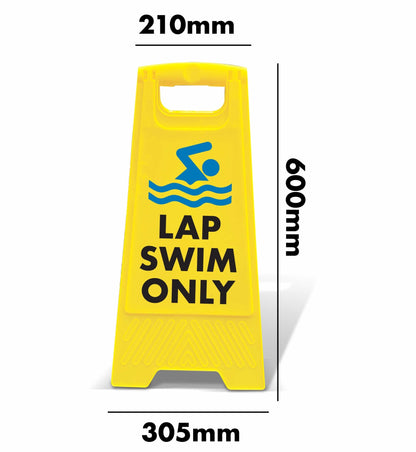 Yellow A - Frame - Lap Swim Only - New Signs