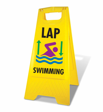 Yellow A - Frame - Lap Swimming - New Signs