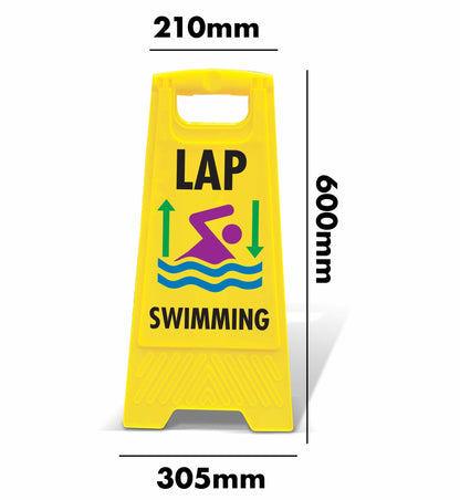 Yellow A - Frame - Lap Swimming - New Signs