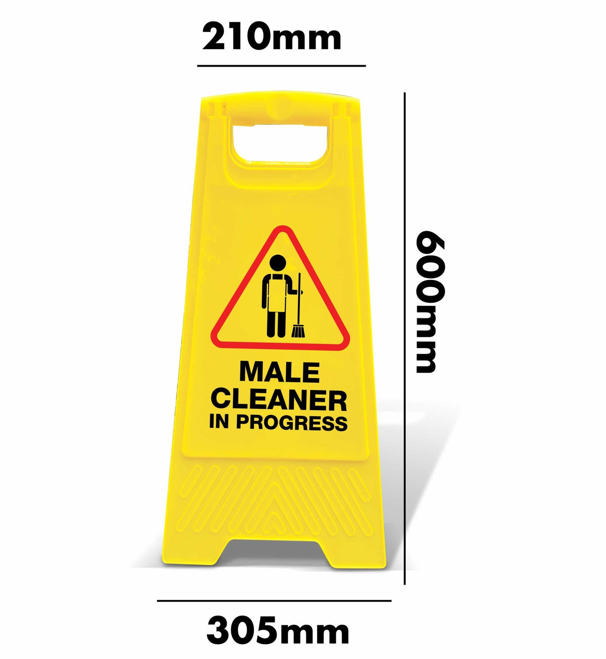 Yellow A-Frame - Male Cleaner In Progress – New Signs
