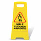 Yellow A - Frame - Male Cleaner In Progress - New Signs