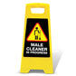 Yellow A - Frame - Male Cleaner In Progress Black - New Signs