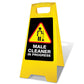 Yellow A - Frame - Male Cleaner In Progress Black - New Signs