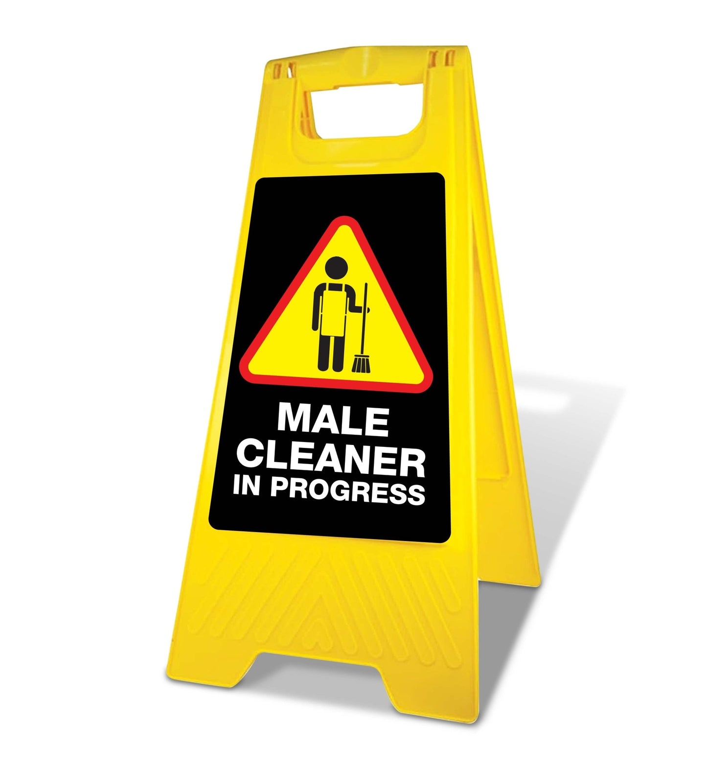 Yellow A - Frame - Male Cleaner In Progress Black - New Signs