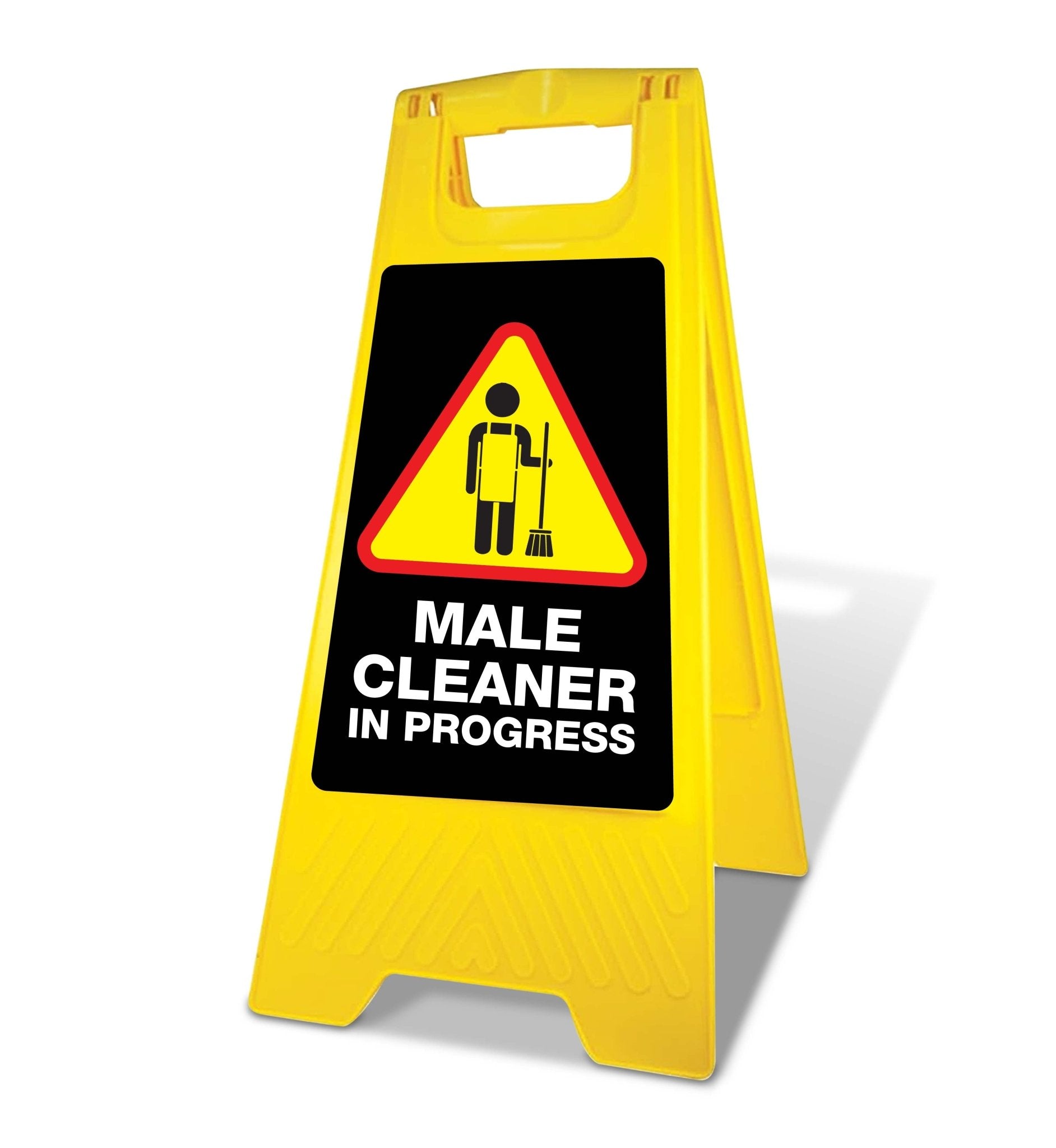 Yellow A - Frame - Male Cleaner In Progress Black - New Signs