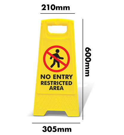 Yellow A - Frame - No Entry Restricted Area - New Signs