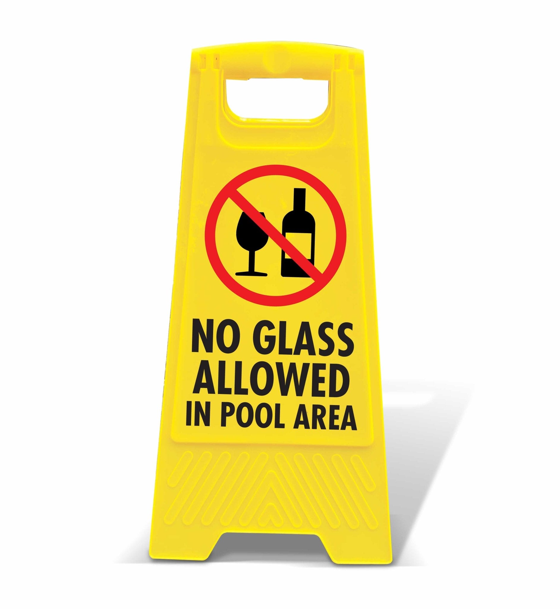 Yellow A - Frame - No Glass Allowed In Pool Area - New Signs