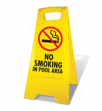 Yellow A - Frame - No Smoking In Pool Area - New Signs