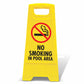 Yellow A - Frame - No Smoking In Pool Area - New Signs