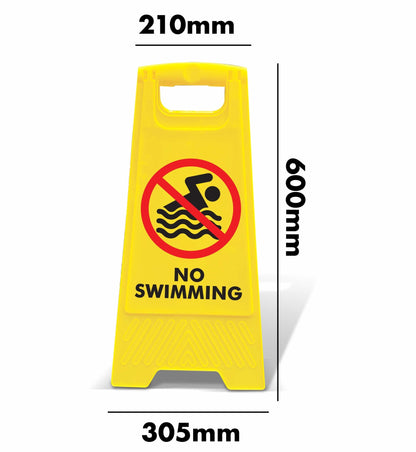 Yellow A - Frame - No Swimming - New Signs