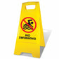 Yellow A - Frame - No Swimming - New Signs