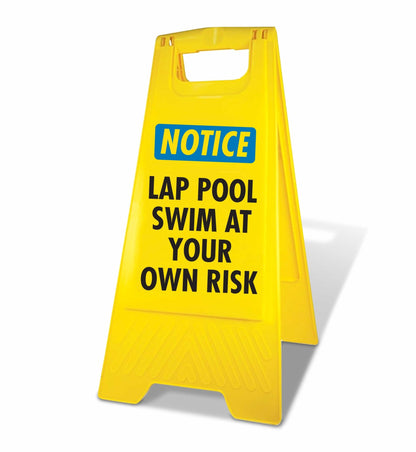 Yellow A - Frame - Notice Lap Pool - New Signs