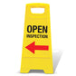 Yellow A - Frame - Open Inspection Left Arrow - New Signs