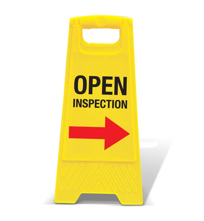 Yellow A - Frame - Open Inspection Right Arrow - New Signs