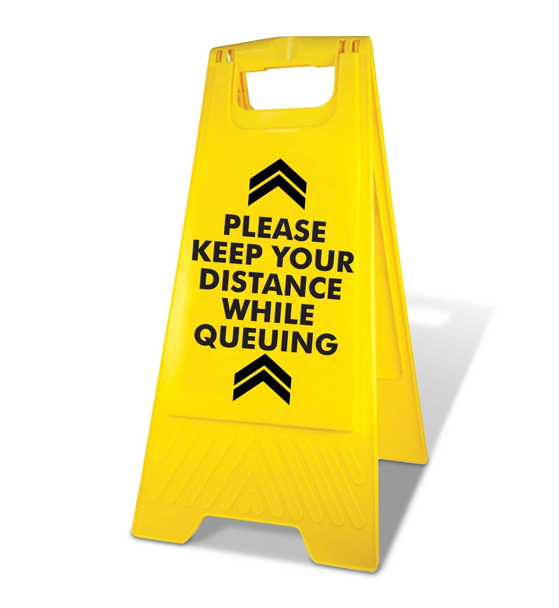 Yellow A - Frame - Please Keep Your Distance While Queuing - New Signs