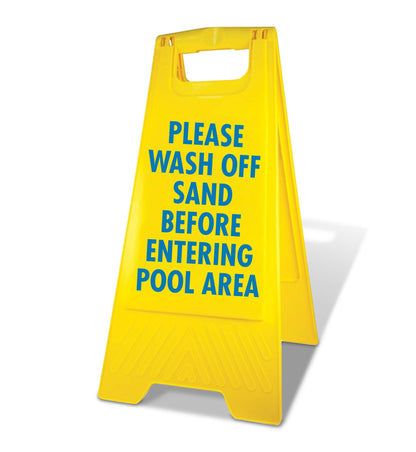 Yellow A - Frame - Please Wash Off Sand - New Signs