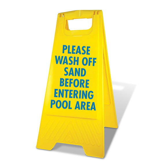 Yellow A - Frame - Please Wash Off Sand - New Signs