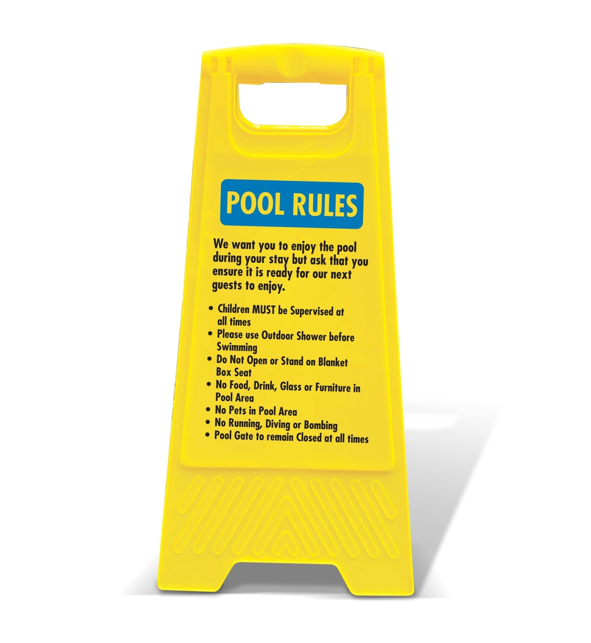Yellow A - Frame - Pool Rules 4 - New Signs