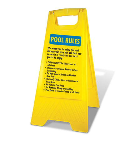 Yellow A - Frame - Pool Rules 4 - New Signs