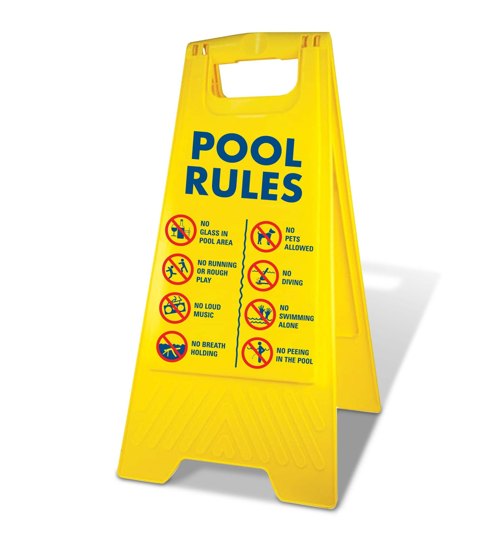 Rules Yellow Lettering Yellow A-Frame - Pool Rules 6 – New Signs