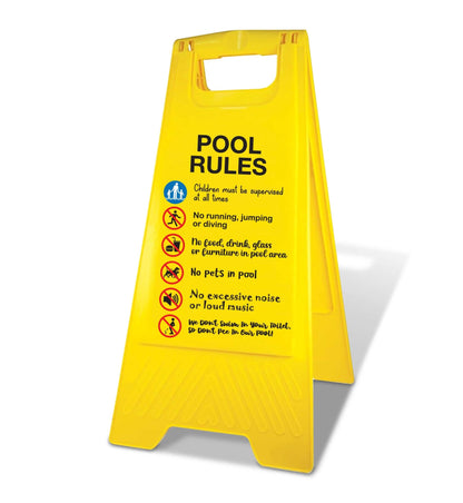Yellow A - Frame - Pool Rules 7 - New Signs